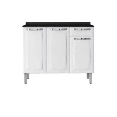 Balcão de Cozinha Rose 3 Portas 1 Gaveta Aço 72CM Branco Itatiaia