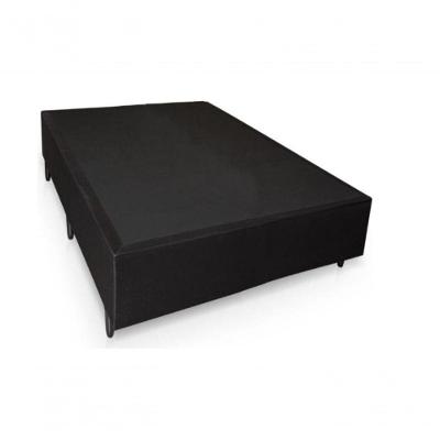 Base Cama Box Casal Sommier Liso Hellen Estrutura Madeira Preto Hellen Estofados