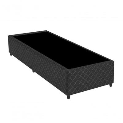 Base Cama Box Solteiro Convencional Madeira Pés Fixos Preto Gazin Colchões