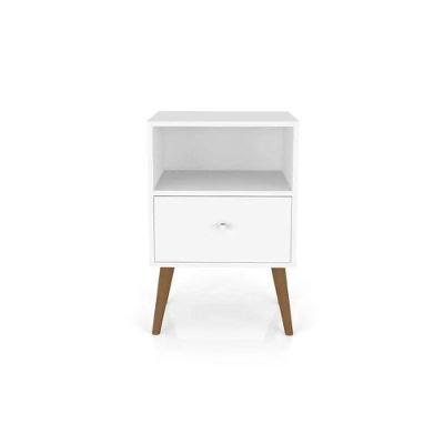 Mesa de Cabeceira MB2014 1 Gaveta MDP Retrô Branco