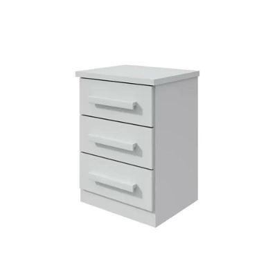 Mesa de Cabeceira Baião Plus 3 Gavetas MDF-MDP Branco Móveis Lopas