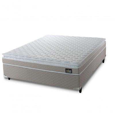 Colchão Casal Espuma D33 com Pillow Top Millenium 138x188x19cm Bege e Branco