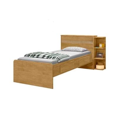 Cama Solteiro Baú 2 Gavetas Jade MDF-MDP Amadeirado J&A Móveis
