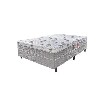 Cama Box Conjugada Casal Aspen Euro Pillow Molas Ensacadas D26 Cinza Umaflex