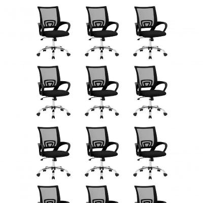 Conjunto 10 Cadeiras de Escritório Office Arco Mesh Giratória Preto Conthey