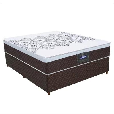 Cama Box Casal New York Molas Ensacadas Suede Marrom 138x188cm