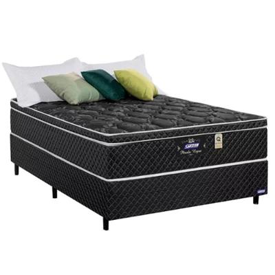 Cama Box Casal Pérola Negra Molas Ensacadas Preto Gazin Colchões