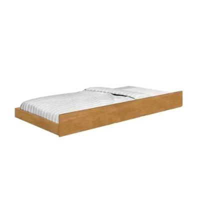 Cama Auxiliar Solteiro Eleganza com Rodízios MDF Amadeirado J&A Móveis