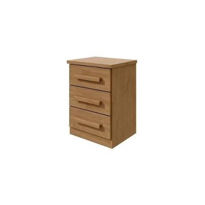 Mesa de Cabeceira Baião Plus 3 Gavetas MDF Amêndoa Móveis Lopas