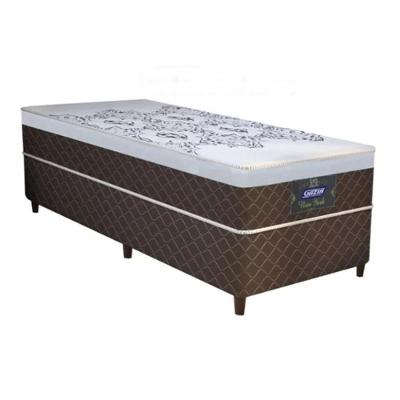 Cama Box Solteiro New York Molas Ensacadas Euro Pillow Marrom Gazin