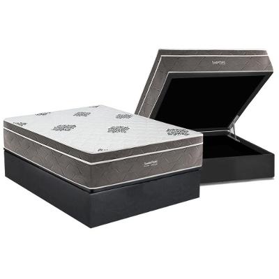 Kit Cama Box Baú Casal Inovaflex Essential Molas Ensacadas Cinza