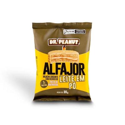 Alfajor Dr. Peanut Leite em Pó Zero Açúcar 35G Dr Peanut