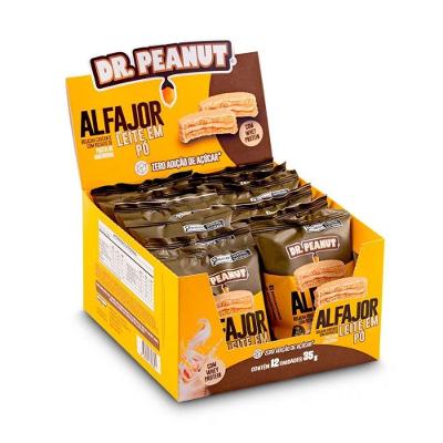 Alfajor Leite em Pó Zero Açúcar Pasta de Amendoim 12x35G Dr Peanut