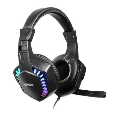 Headset Gamer Vinik Guardian P2 LED Rainbow Microfone Preto