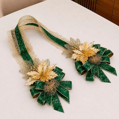 Escapulário Natalino de Poliéster 2,5M para Porta Verde e Dourado