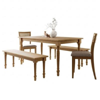 Conjunto Jantar Rubi 6 Lugares MDF Marrom 160CM Milani Movelaria