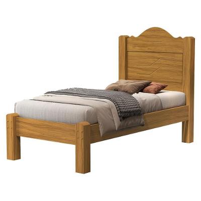 Cama Solteiro Thalia MDF Acabamento Fosco Amadeirado Milani Movelaria