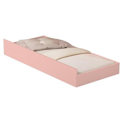 Cama Auxiliar Solteiro 1143 Rodízios MDF Rosa Milani