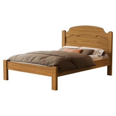 Cama Casal Iris MDF Cabeceira Painel Acabamento Fosco Amadeirado Milani