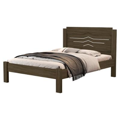Cama Casal Sofia MDF Acabamento Fosco Castanho Off Milani Movelaria