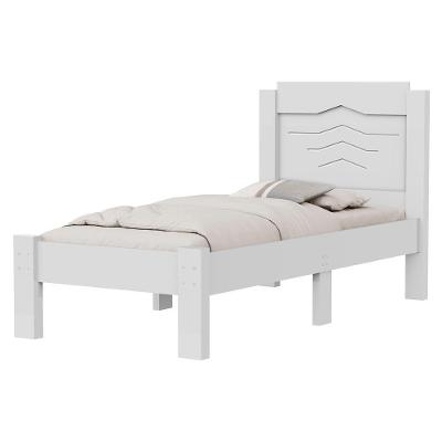 Cama Solteiro Sofia MDF Acabamento Fosco Branco Milani Movelaria
