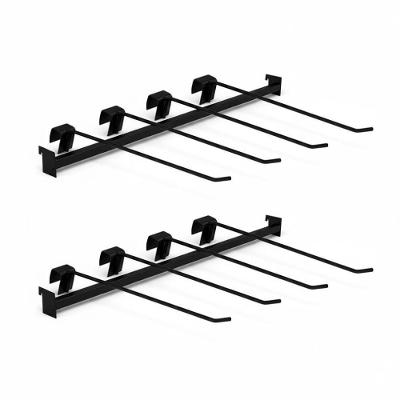 Kit Réguas 73cm e Ganchos 30cm New Plus Aço Carbono Preto SA Gôndolas