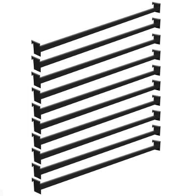 Kit 10 Réguas Ponta de Gôndola New Plus 73cm Aço Carbono Preto SA Gôndolas