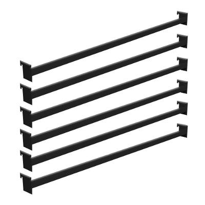 Kit 6 Réguas New Plus 73cm Ponta de Exposição Organização Preto SA Gôndolas