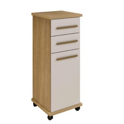 Balcão Tókio 1 Porta 2 Gavetas MDF 39CM Cinamomo e Off White Arte Móveis