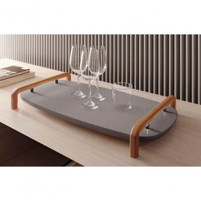 Bandeja Decorativa Barcelona em MDF Laca Concreto Lar Flex Móveis