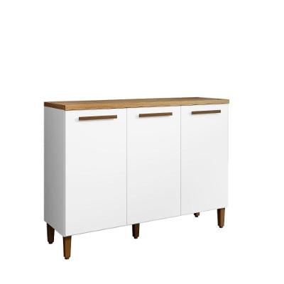 Balcão Vega 3 Portas MDF 104CM Branco Arte Móveis