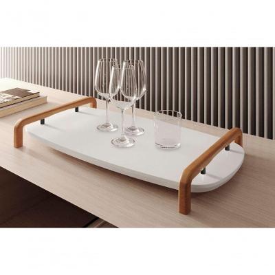 Bandeja Decorativa Barcelona em MDF Laca Branco Lar Flex Móveis