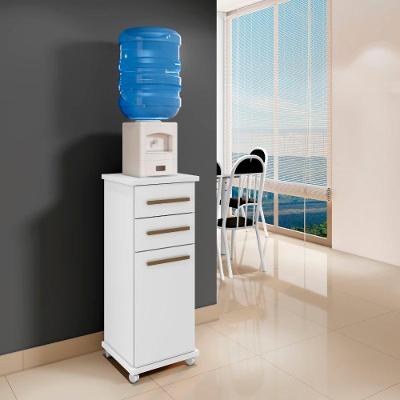 Balcão Tókio 1 Porta 2 Gavetas 2 Prateleiras MDF 39cm Branco