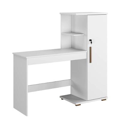 Escrivaninha Savana com Porta Moderno MDF 127CM Branco Arte Móveis