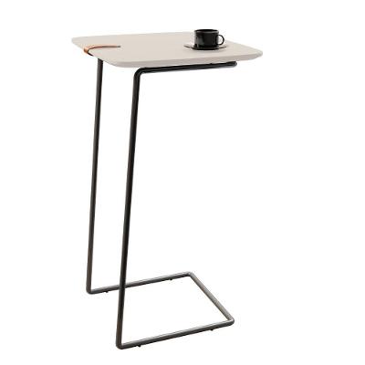 Mesa Apoio Lateral Atenas Retangular MDF Metal 41CM Off White Lar Flex