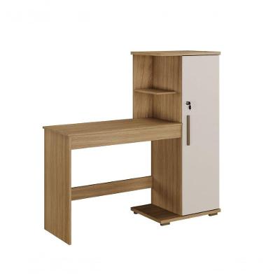 Escrivaninha Savana com Porta Moderno MDF 127CM Cinamomo Off White