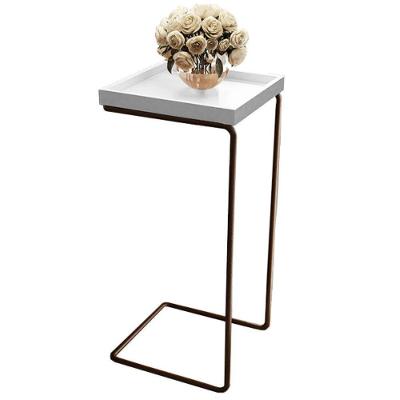 Mesa de Apoio Lateral para Sofá Retangular MDF 38CM Branco Lar Flex Móveis