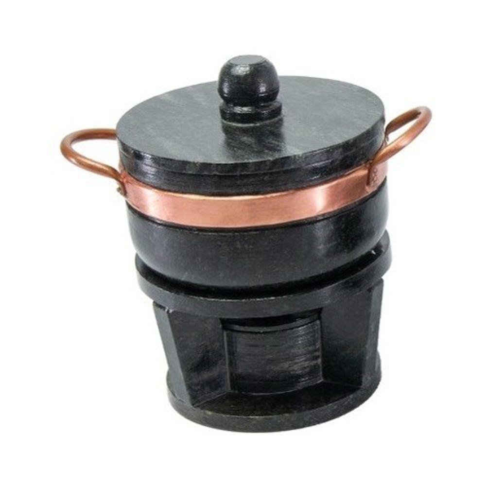 Kit Fondue De Pedra Sabao Chapa 37 Cm + Panelas De 500 E 800 Ml + 6 Cumbucas + 6 Garfinhos - 2