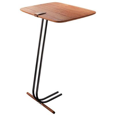 Mesa Apoio Lateral para Sofá Lisboa MDF Aço 41CM Cinamomo Lar Flex Móveis