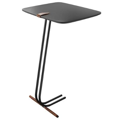 Mesa Apoio Lateral para Sofá Lisboa MDF Aço 41CM Laca Concreto