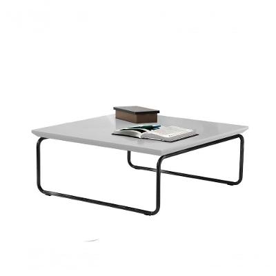 Mesa de Centro Kairos Quadrado MDF Aço 70CM Branco Lar Flex Móveis