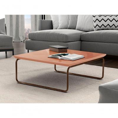 Mesa de Centro Kairos Quadrada MDF Metal 70CM Coral Lar Flex Móveis