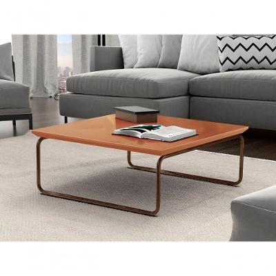 Mesa de Centro Kairos Quadrada MDF Metal 70CM Terracota Lar Flex Móveis