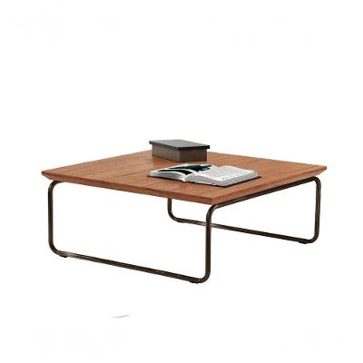 Mesa de Centro Kairos Quadrado MDF Metal 70CM Cinamomo Lar Flex Móveis