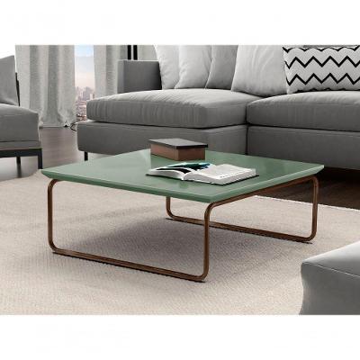 Mesa de Centro Kairos Quadrado MDF Metal 70CM Verde Lar Flex Móveis