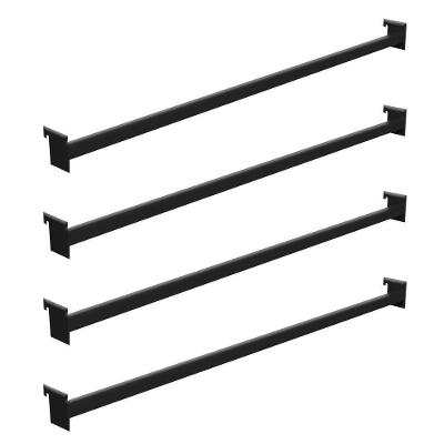 Kit 4 Réguas Ponta Gôndola New Plus 73cm Aço Carbono Preto SA Gôndolas