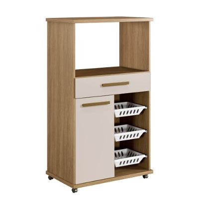 Armário de Cozinha Fortaleza 1 Porta 1 Gaveta MDF-MDP 73CM Cinamomo Arte Móveis