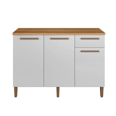 Balcão Clássico 3 Portas 1 Gaveta MDP 91CM Branco