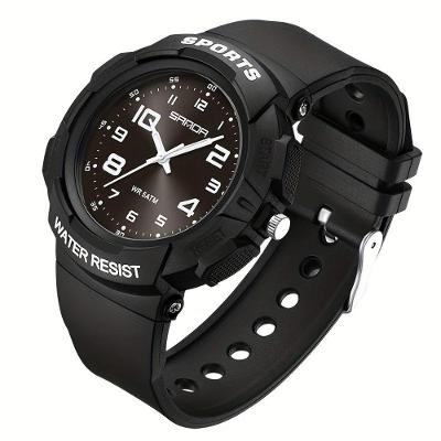 Relógio de Pulso Masculino Analógico Pulseira Plástica Preto Sanda