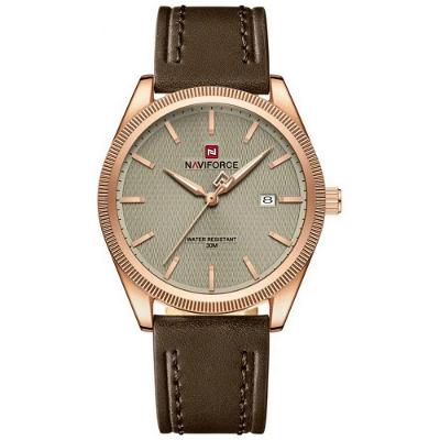 Relógio de Pulso Masculino Analógico Couro 3ATM Marrom Naviforce